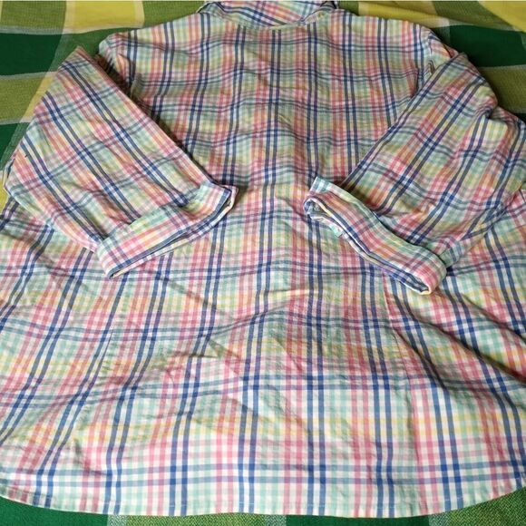 Sag Harbor Dressy XL Button Up 3/4 Sleeve Multicolored Pocket Women's Shirt - Picture 9 of 9